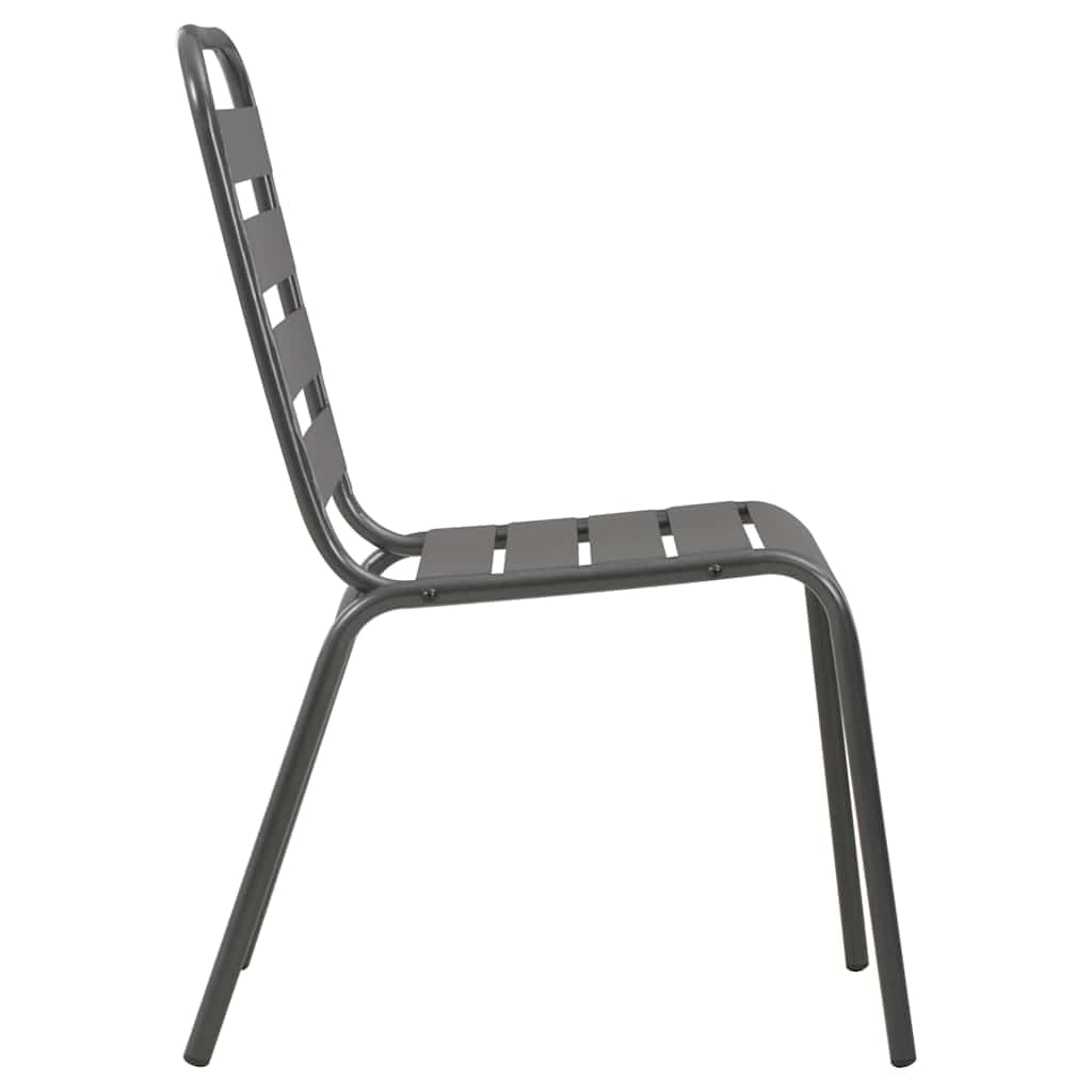 Stackable Steel Grey Patio Chairs Set of 2 R290891