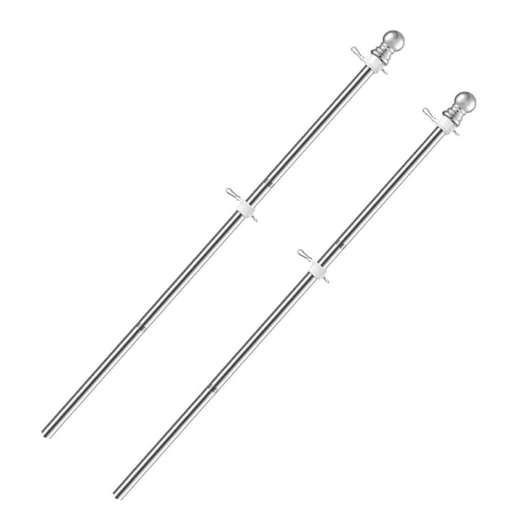 2pcs Stainless Steel Flag Pole Set 1.5m Rustproof H358
