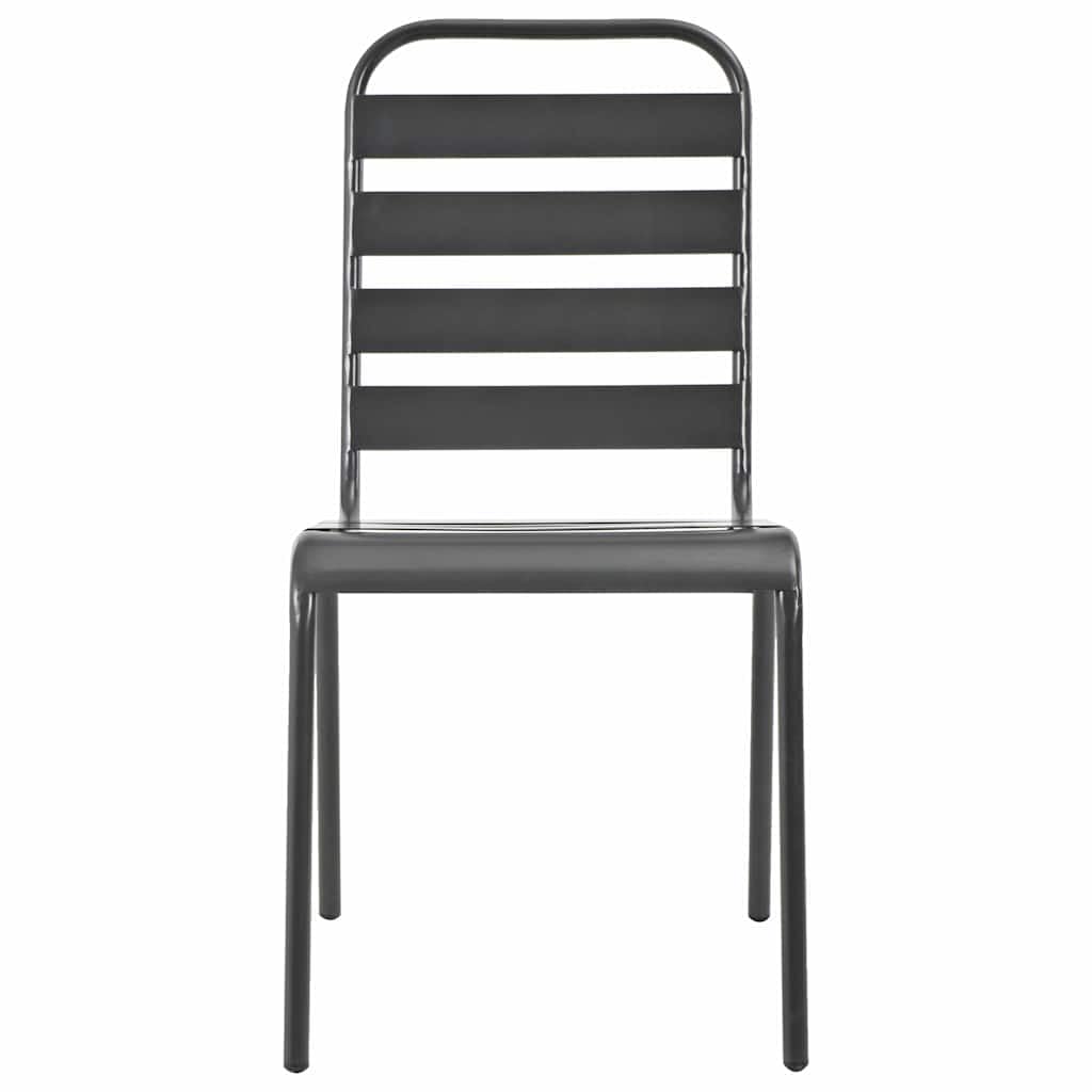 Stackable Steel Grey Patio Chairs Set of 2 R290891