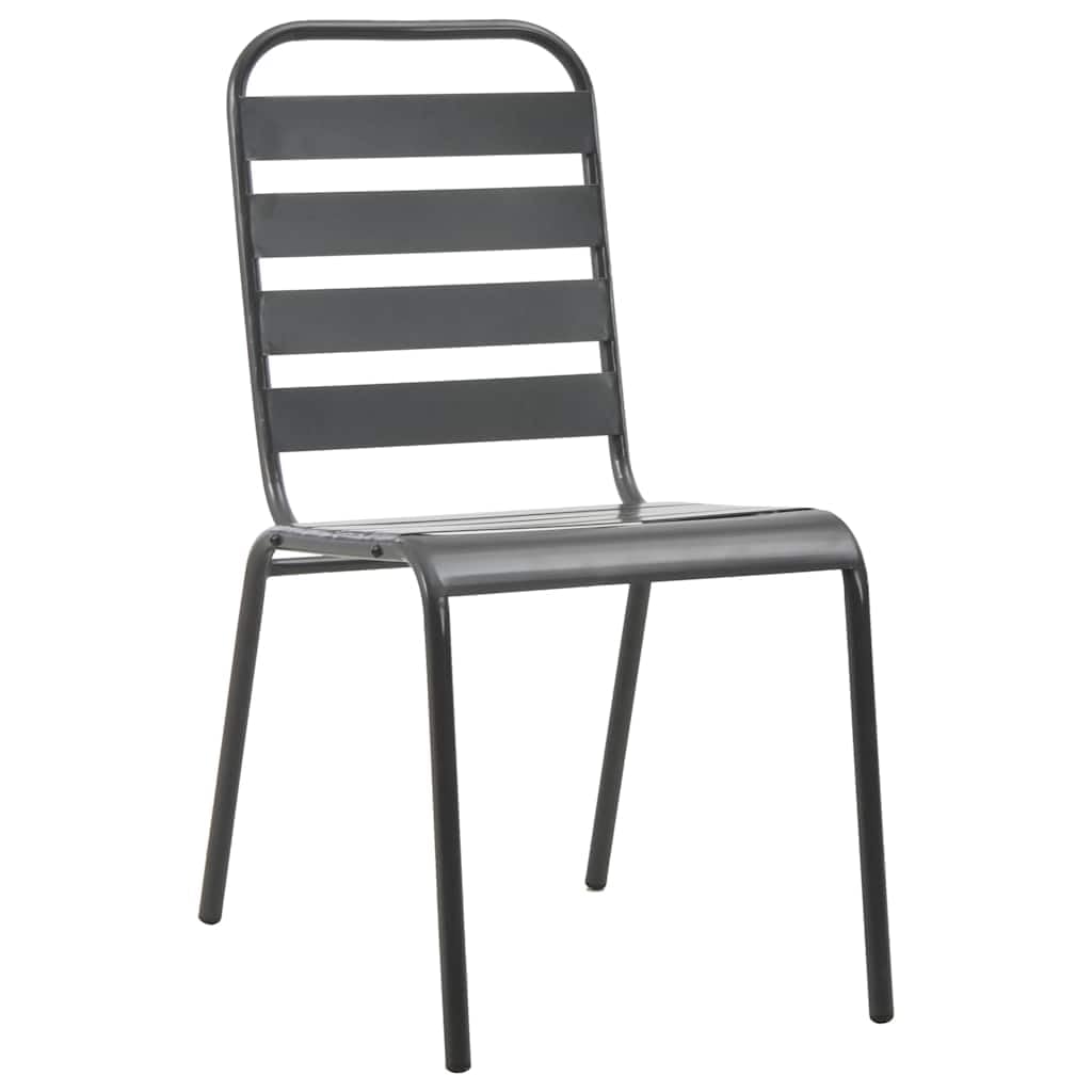 Stackable Steel Grey Patio Chairs Set of 2 R290891