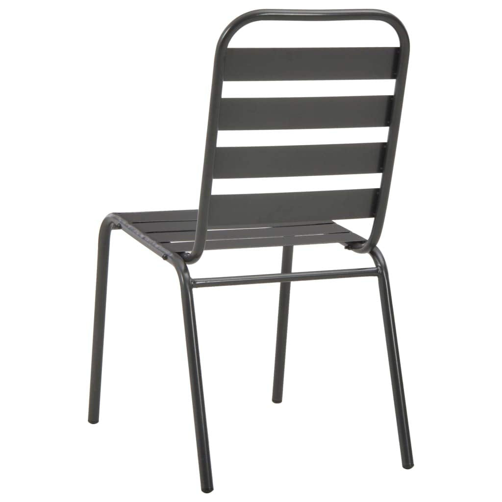 Stackable Steel Grey Patio Chairs Set of 2 R290891