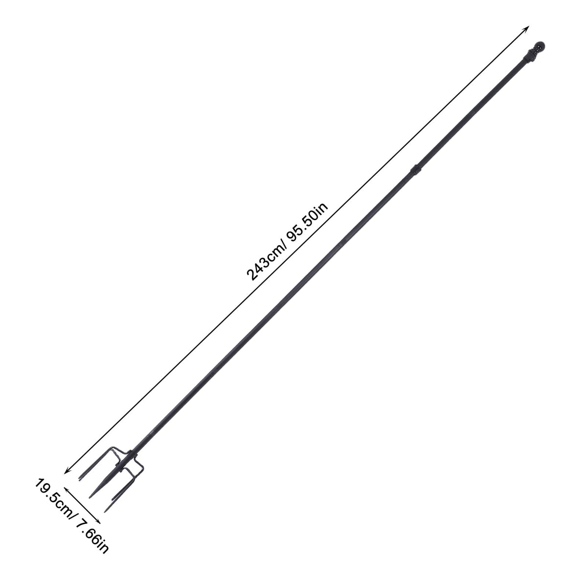 Stainless Steel In Ground Flag Pole with 5 Prongs Base A570424