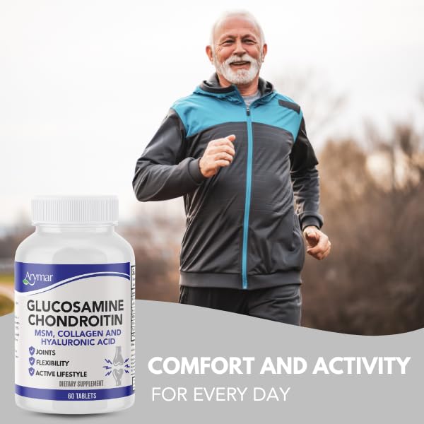 Glucosamine, Chondroitin, MSM, Collagen & Hyaluronic Acid Supplement 60 Tablets H5807