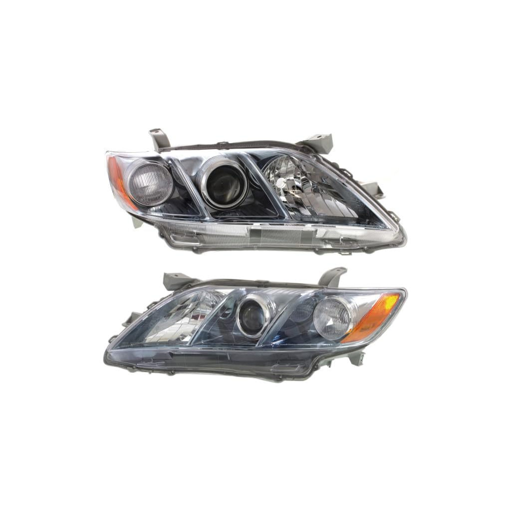 Toyota Camry 2007 2008 2009 Headlights Driver And Passenger Side Pair Amber & Clear Lens Z713