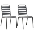 Stackable Steel Grey Patio Chairs Set of 2 R290891
