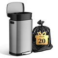 13 Gallon Fingerprint Proof Stainless Steel Trash Can with Lid C589