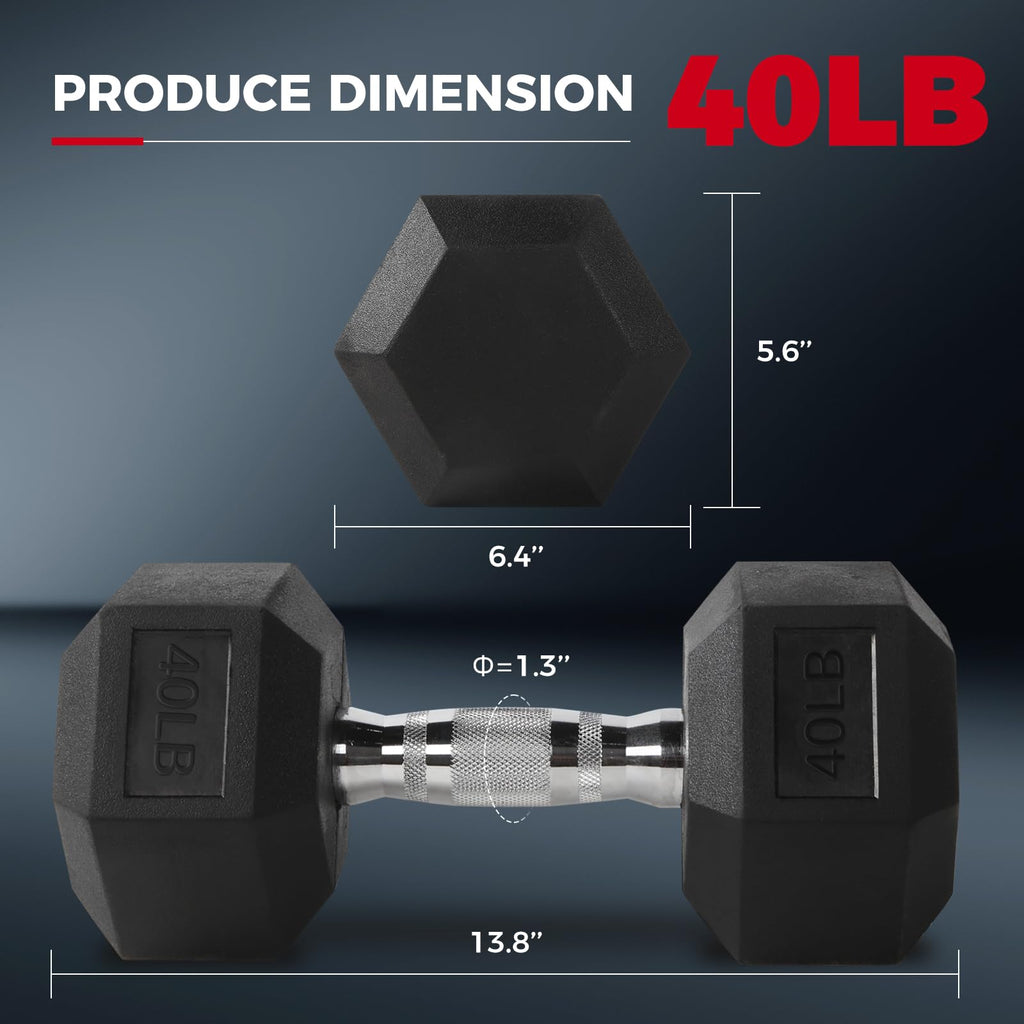 Rubber Coated Hex Dumbbell Set P239