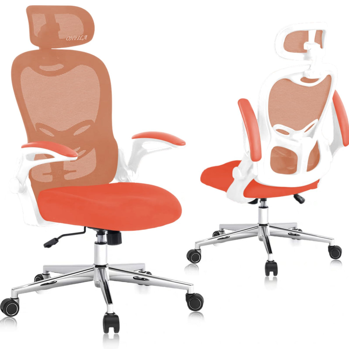 Ergonomic Breathable Mesh Office Chair with Flip-Up Arms W186
