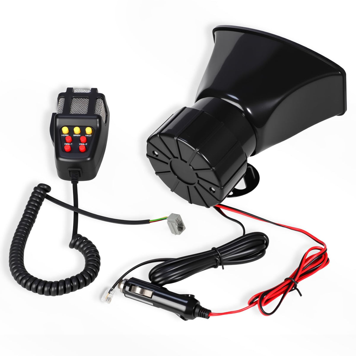 Alarm Horn Siren with Cigarette Lighter, 100W 12V 7 Sound A9897