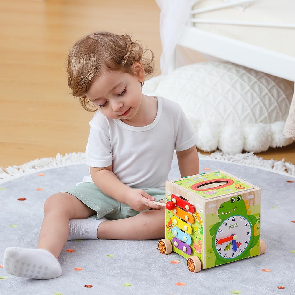 Montessori Wooden Activity Cube Toys G317