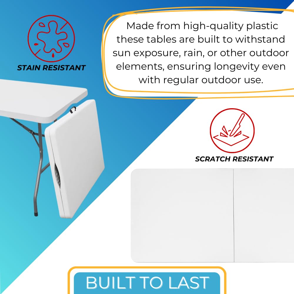 6 Ft White Portable Folding Plastic Dining Table C9361