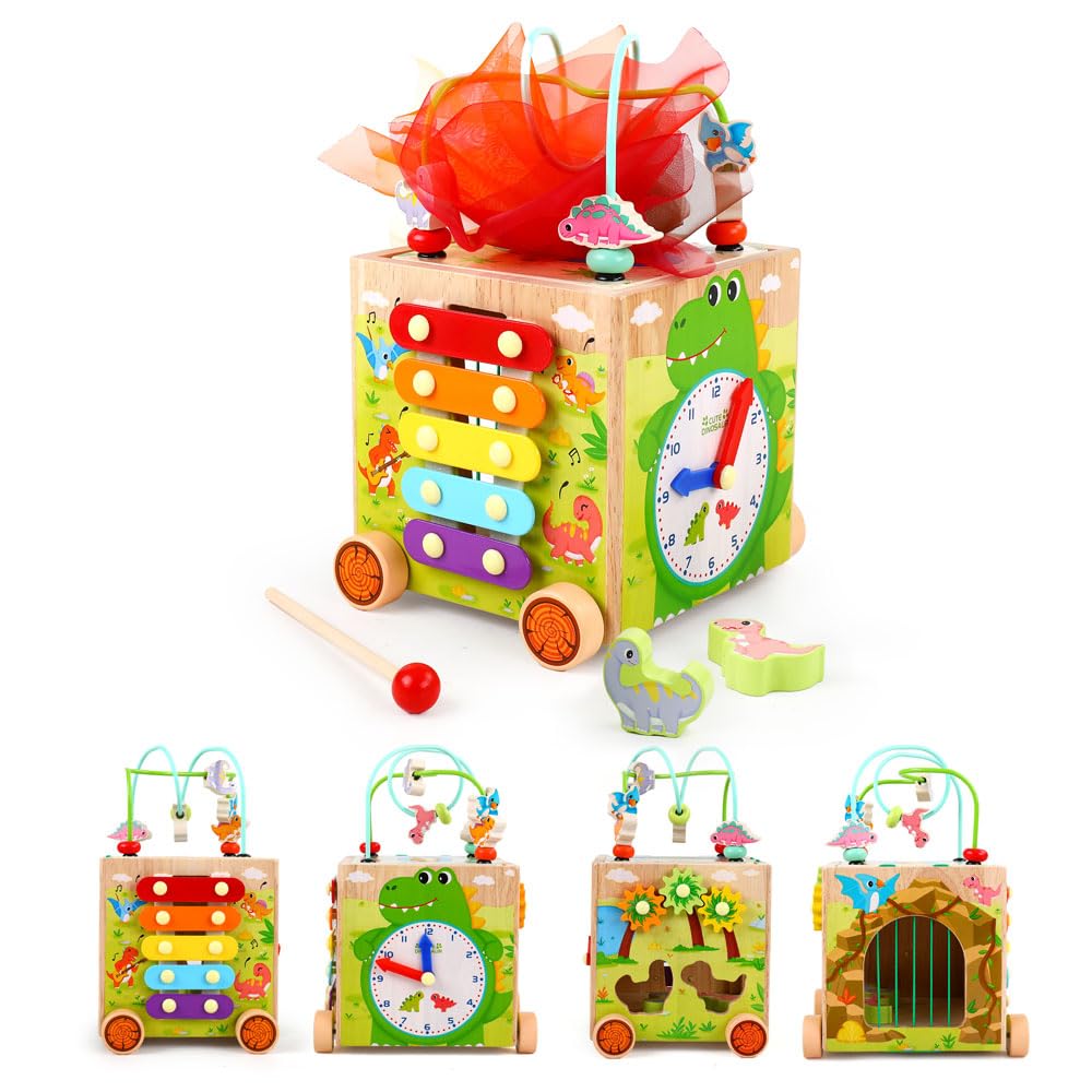Montessori Wooden Activity Cube Toys G317