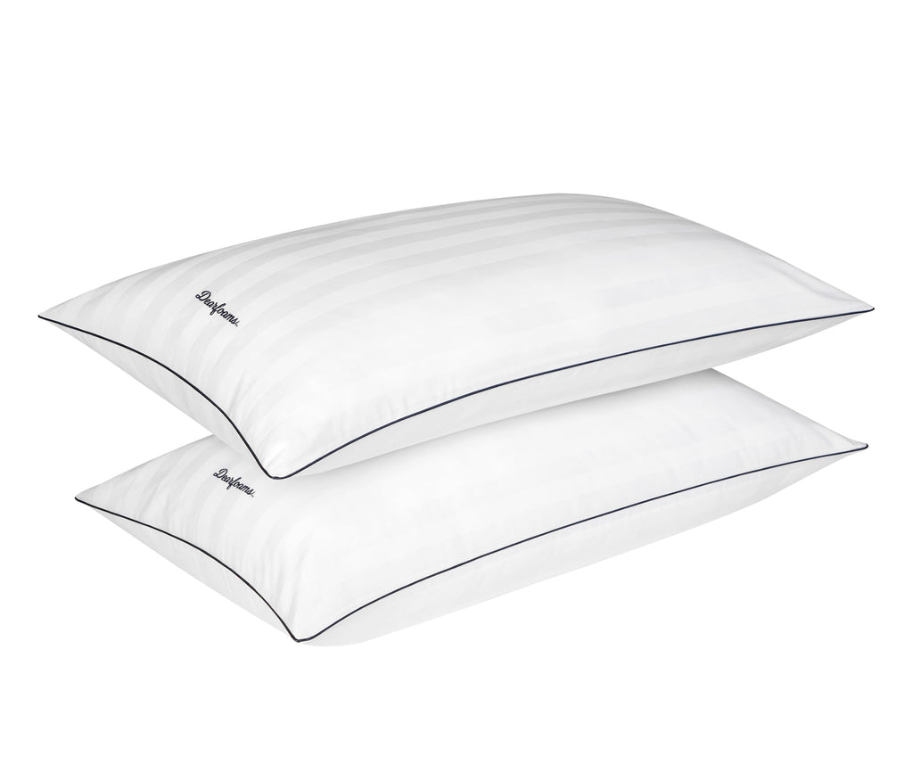 Set of 2 King Size Cotton Stripe Down Alternative Bed Pillows K204132
