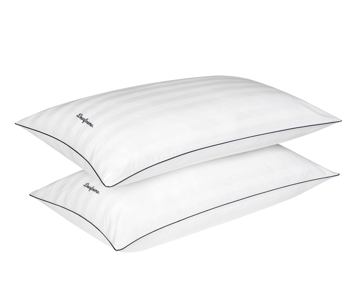 Set of 2 King Size Cotton Stripe Down Alternative Bed Pillows K204132