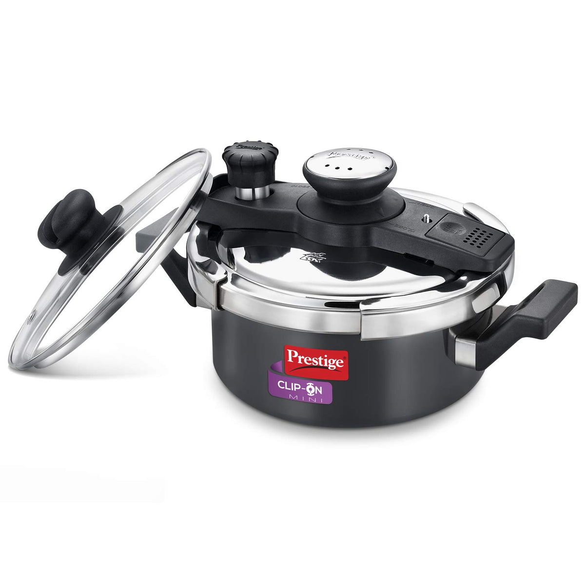 2 L Hard Anodised Pressure Cooker with Glass Lid Q17318