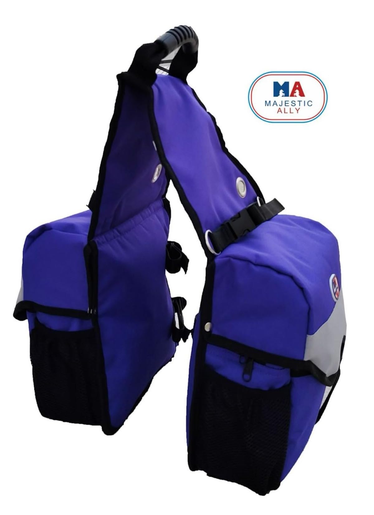 Nylon Insulated Leakproof Reflective Padded Purple Saddle Bag C309115
