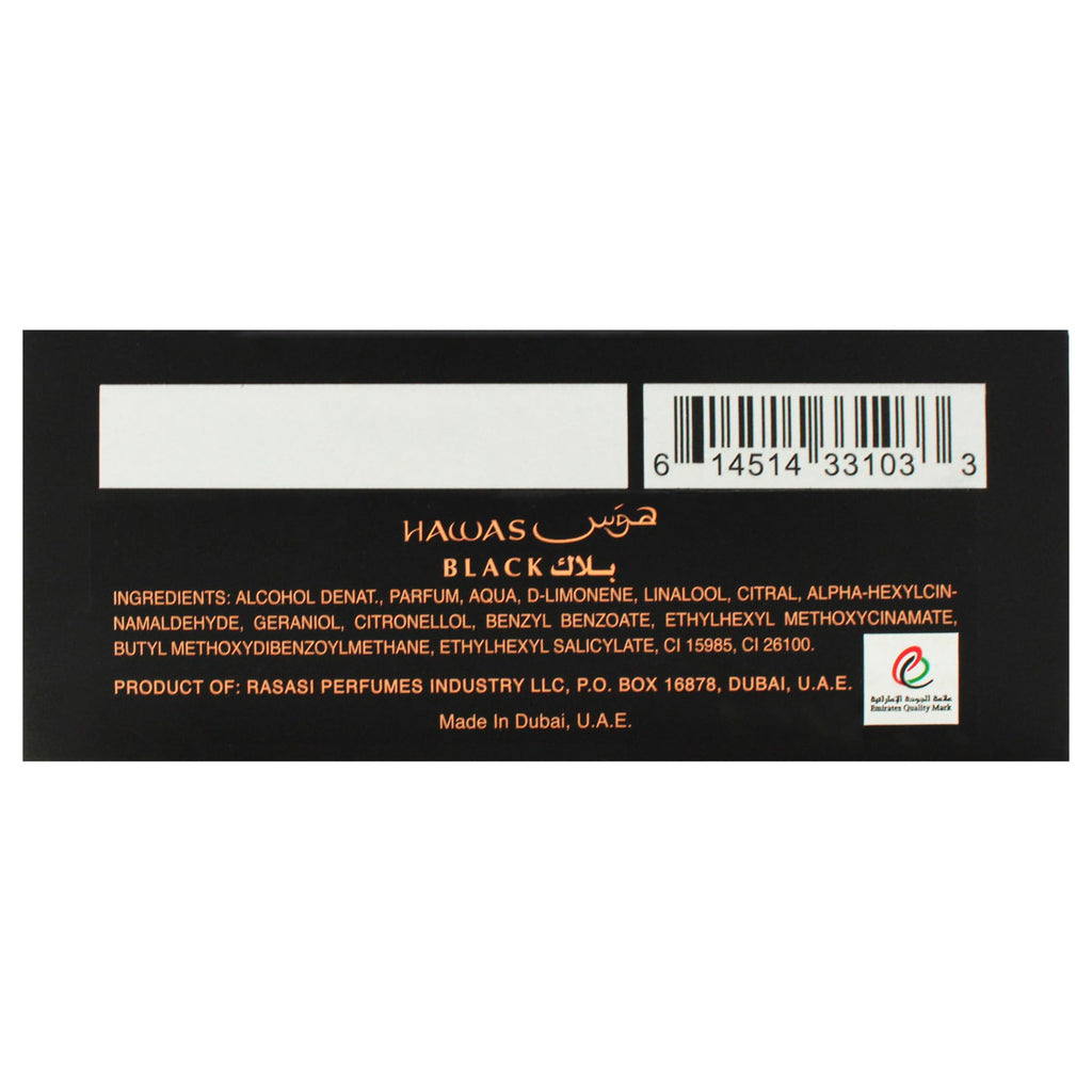 Black EDP Spray 3.38 oz S9844