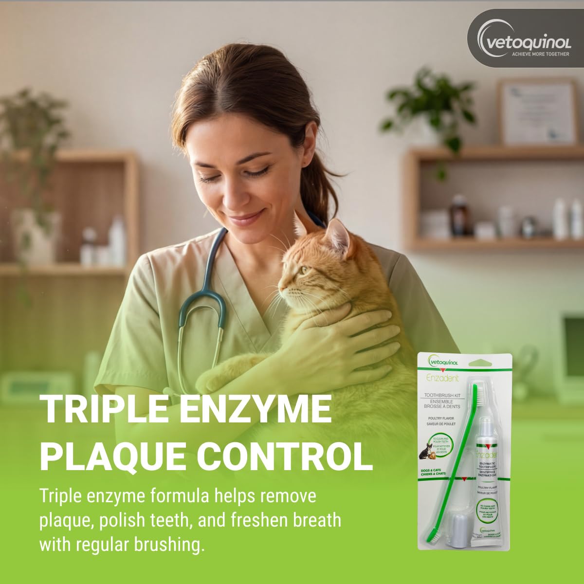 Enzymatic Toothpaste Kit with Fingerbrush & Dual-End Toothbrush, 3.2 oz Poultry Flavor B68989