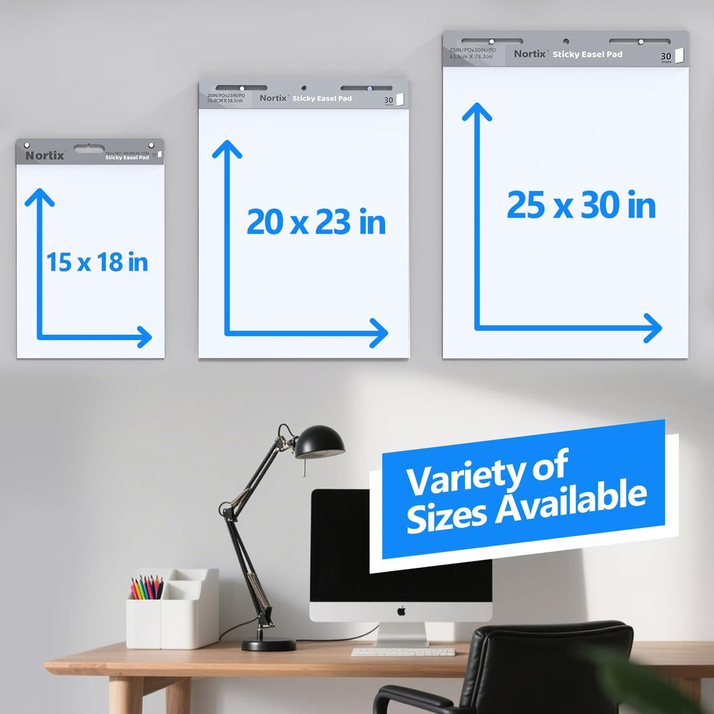 Sticky Easel Pads, 25 x 30 inch, 30 Sheets/Pad, 8 Pads J733