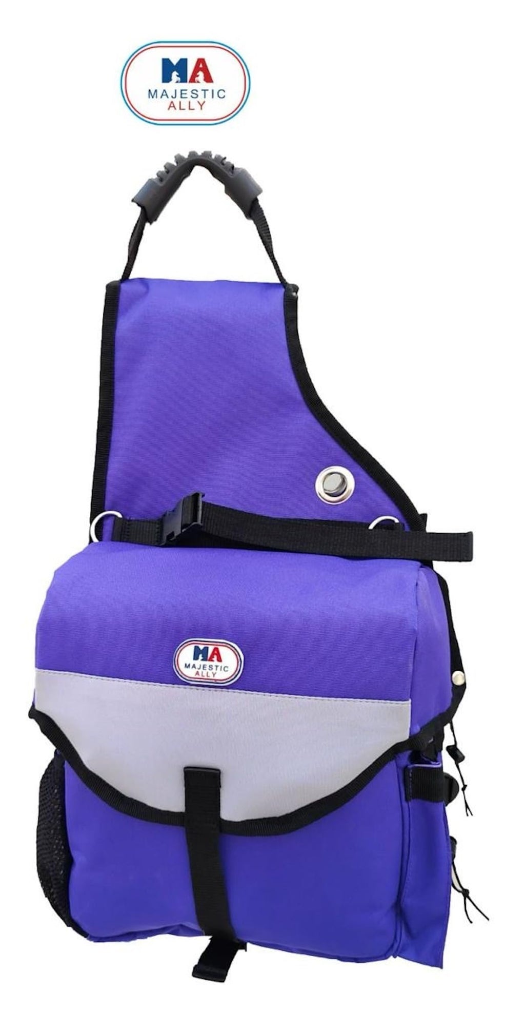 Nylon Insulated Leakproof Reflective Padded Purple Saddle Bag C309115