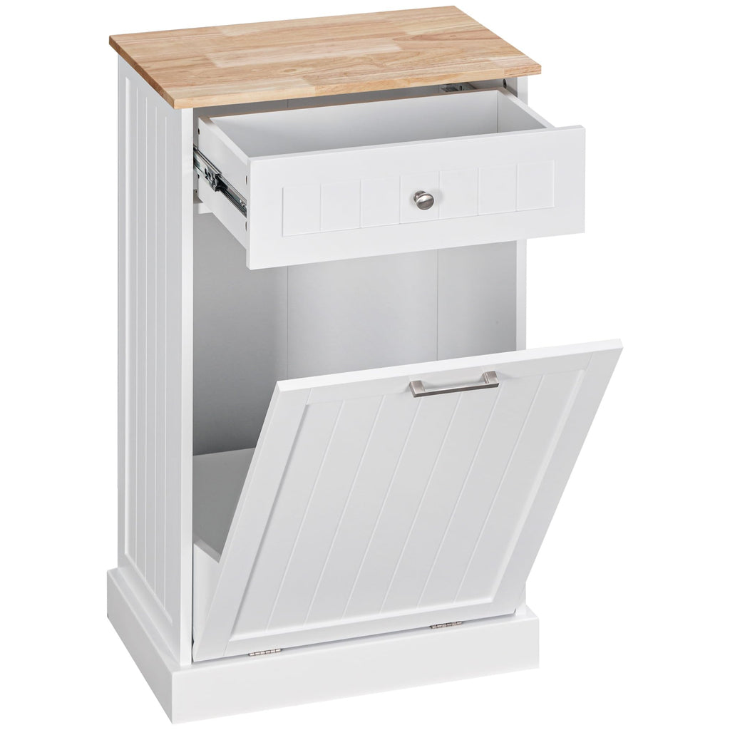 White Double Tilt-Out Trash & Recycling Cabinet W67228