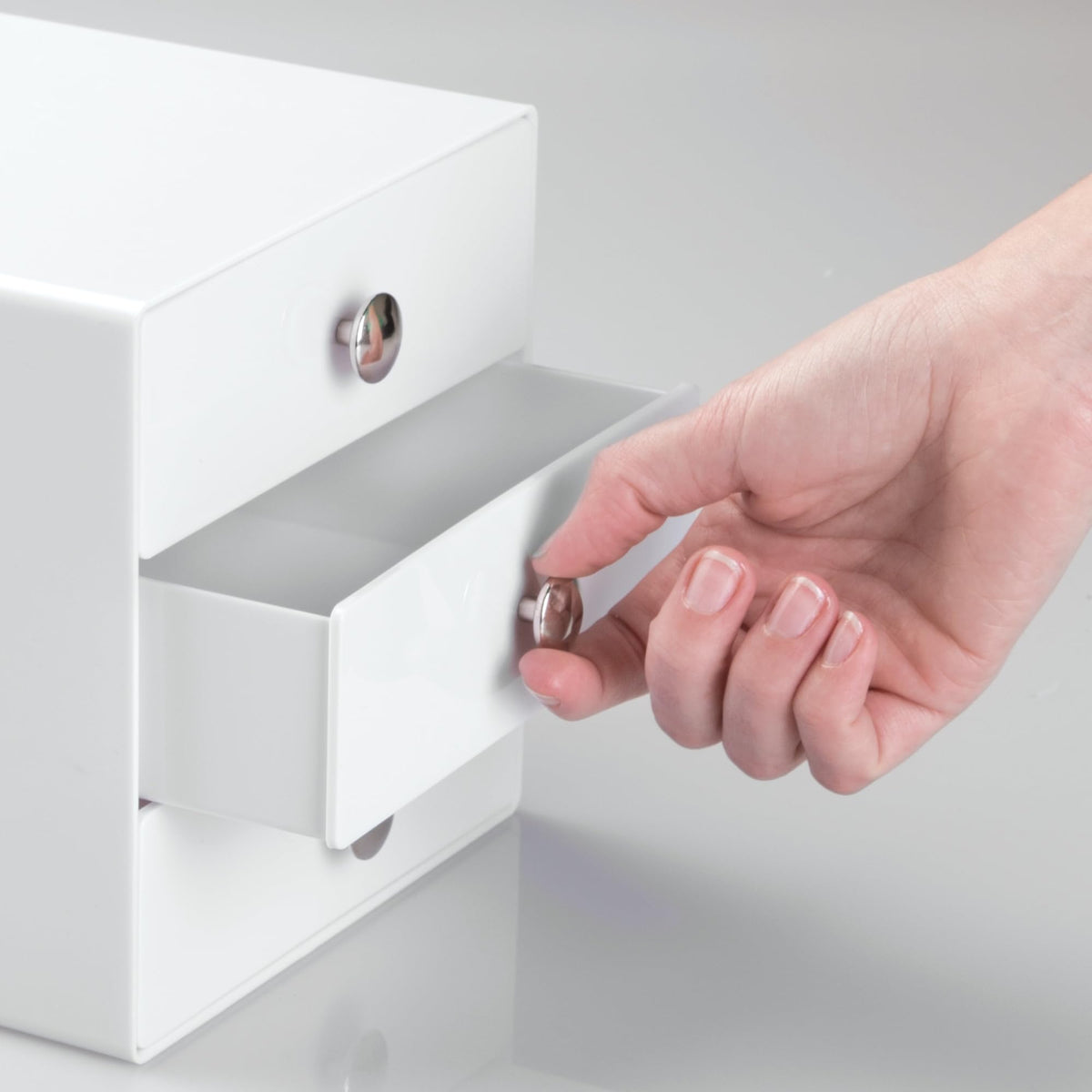 3-Drawer Plastic Vanity Organizer Set White Y418842