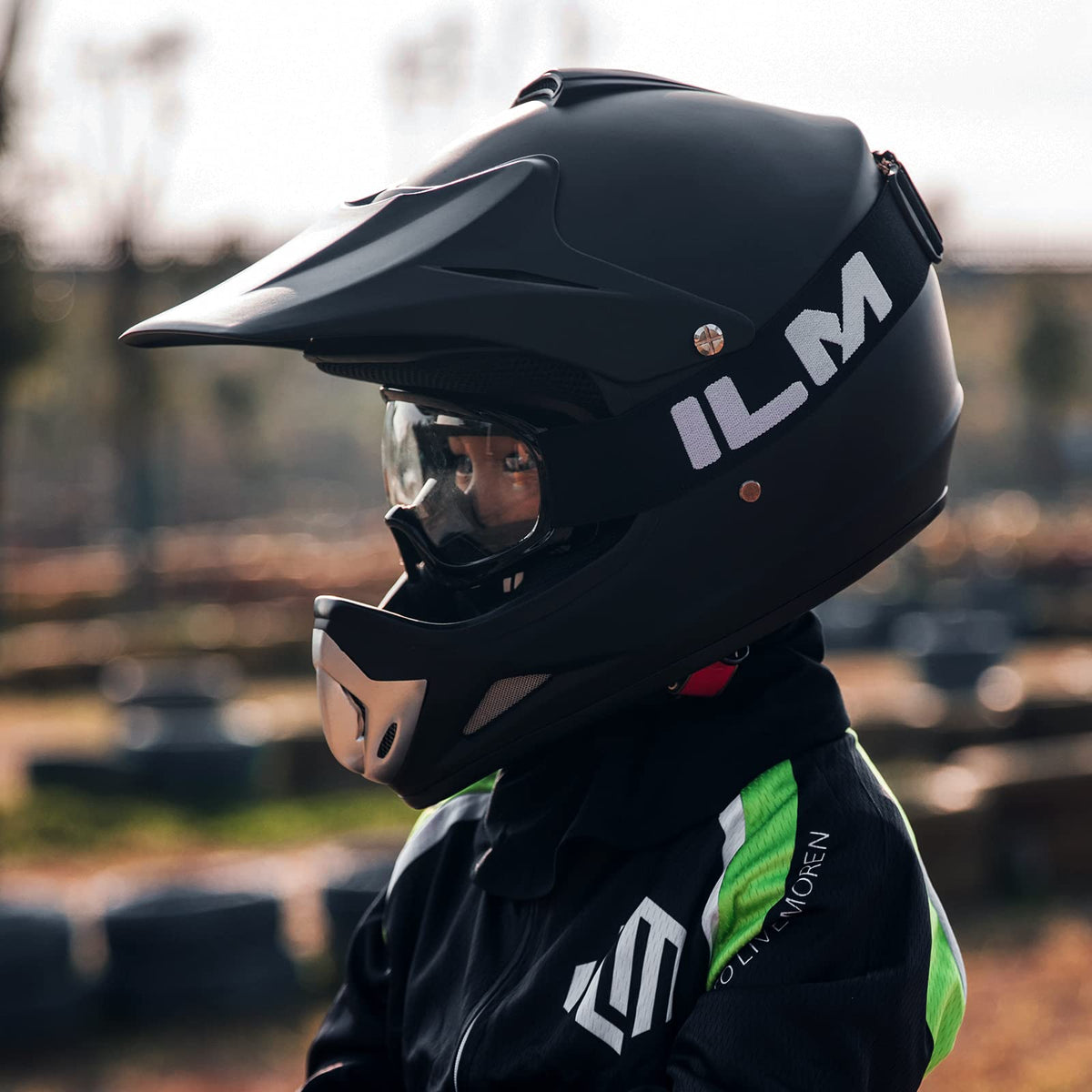 Youth Kids Full Face Motocross Helmet Matte Black Q708672