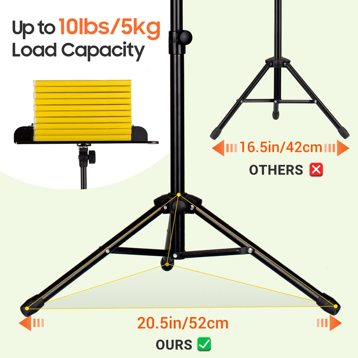 Adjustable Metal Sheet Music Stand with Carry Bag U59734
