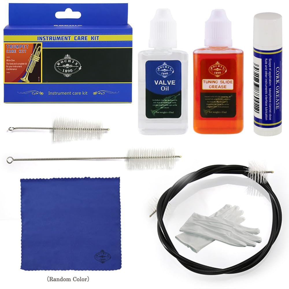 Trumpet/Cornet Cleaning Kit, Valve Oil, Slide Grease, Brushes L34416