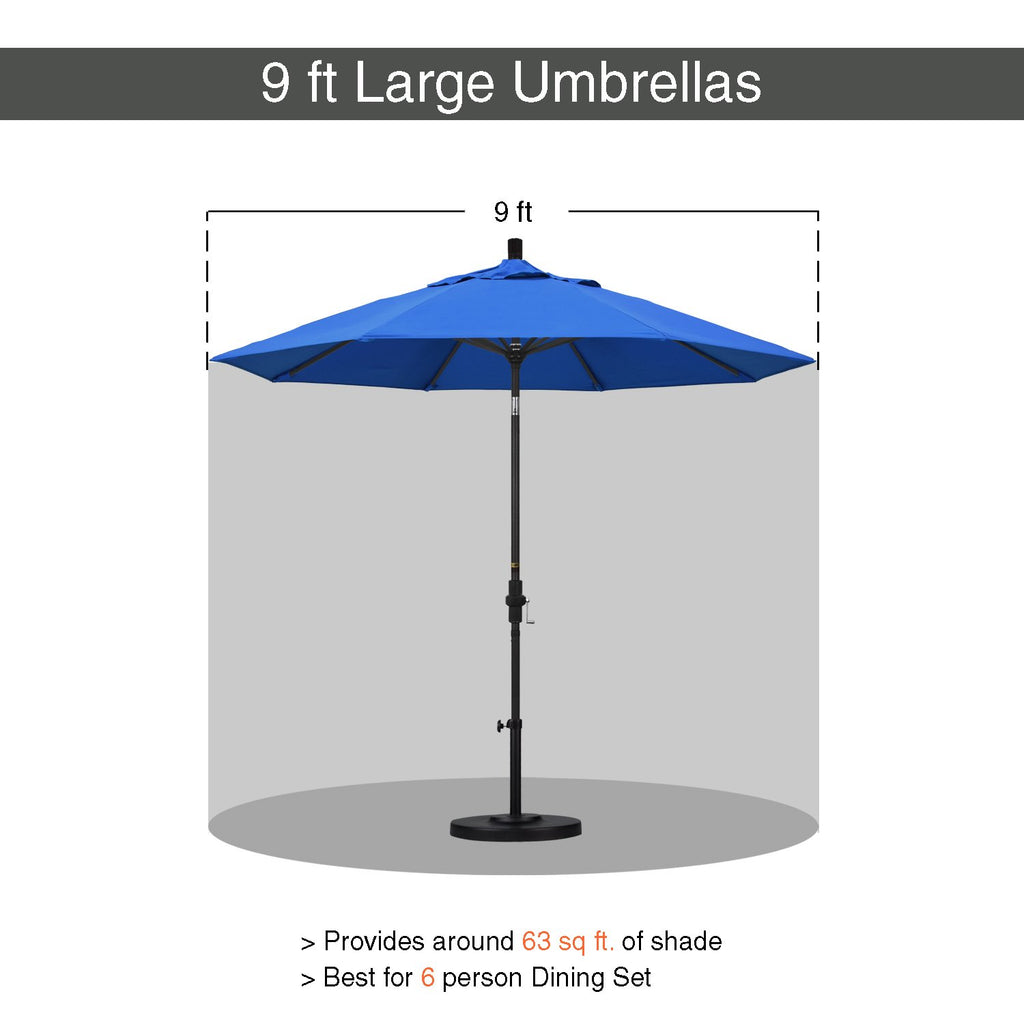 9' Round Aluminum Outdoor Patio Umbrella G55040