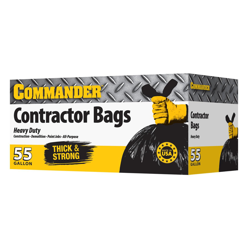 55 Gallon Heavy Duty Contractor Bags with Flap Ties, Pack of 20 V8143