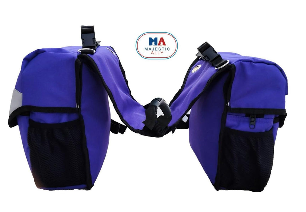 Nylon Insulated Leakproof Reflective Padded Purple Saddle Bag C309115