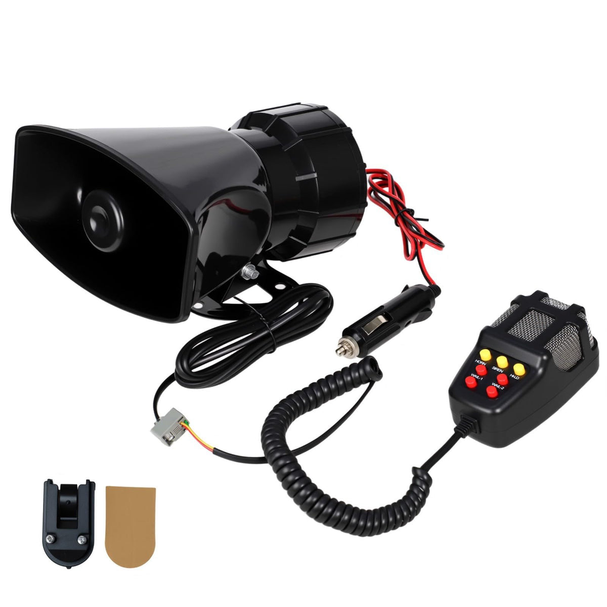Alarm Horn Siren with Cigarette Lighter, 100W 12V 7 Sound A9897