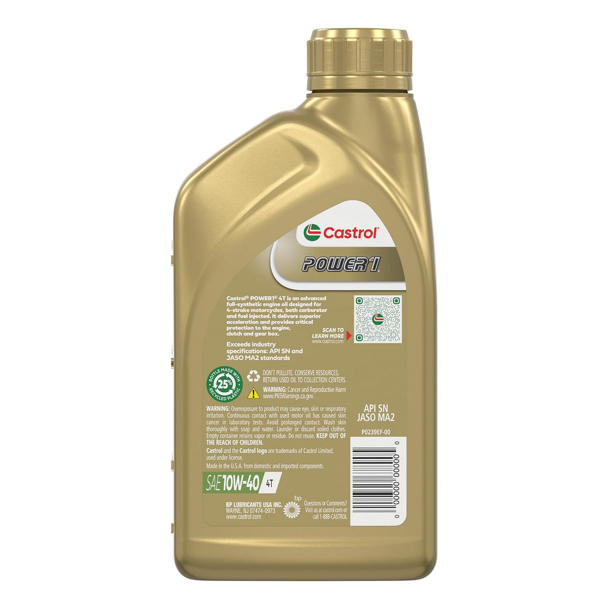 10W-40 Full Synthetic Motorcycle Oil, 1 Quart, Pack of 6 M3335