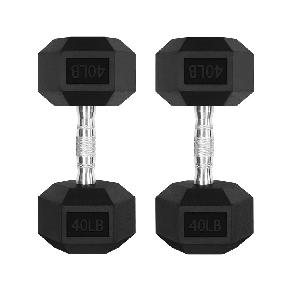 Rubber Coated Hex Dumbbell Set P239