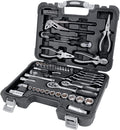 65-Piece Household Hand Tool Kit Set with Storage Case M7977