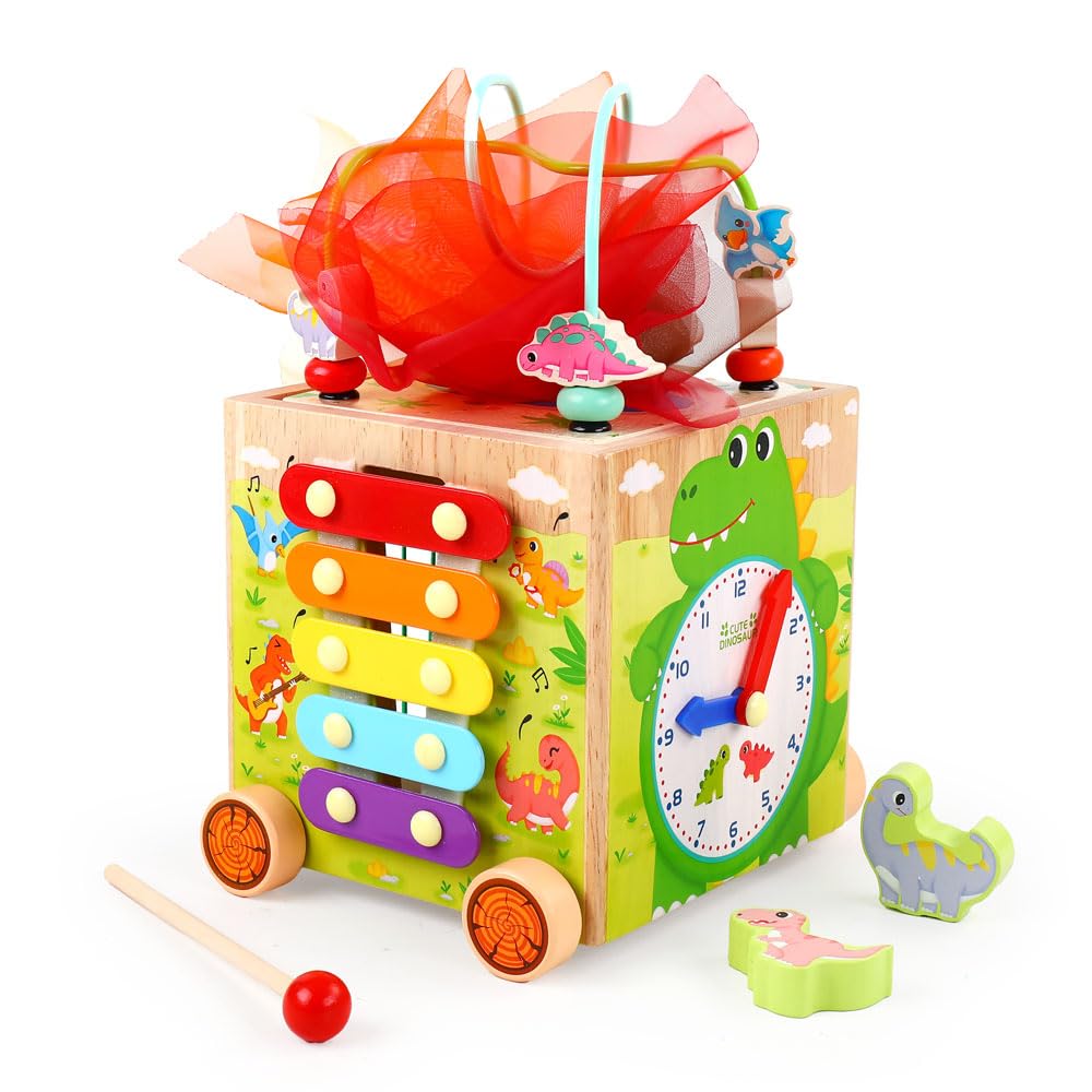Montessori Wooden Activity Cube Toys G317