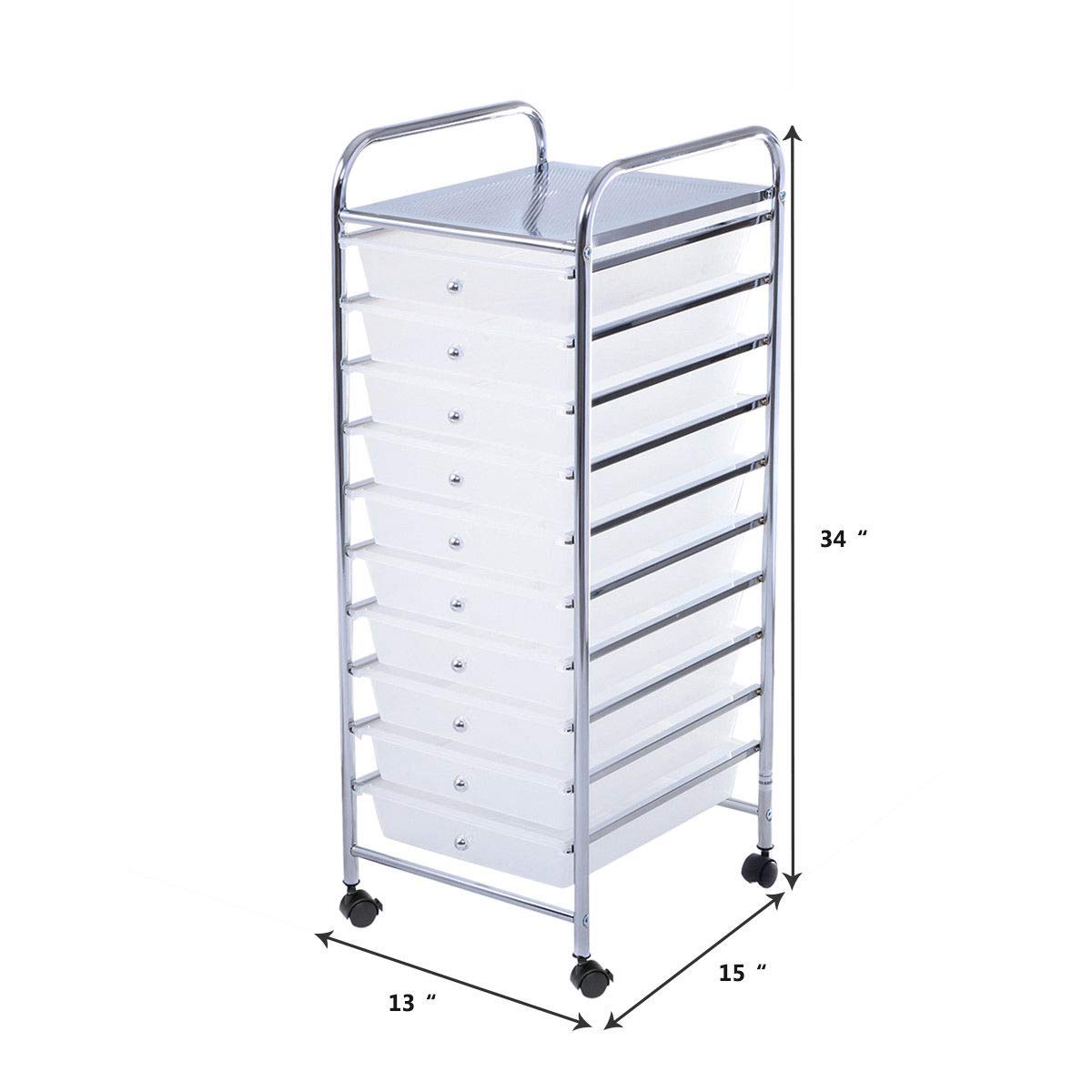 10 Drawer Rolling Storage Cart O880
