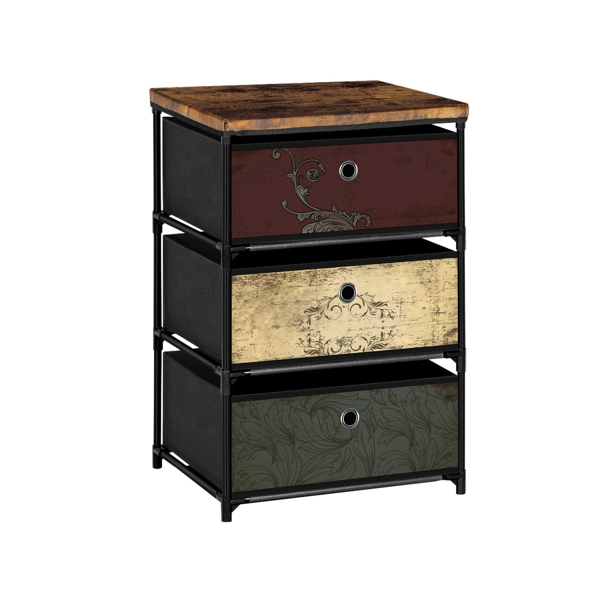 3 Drawer Fabric Nightstand P926