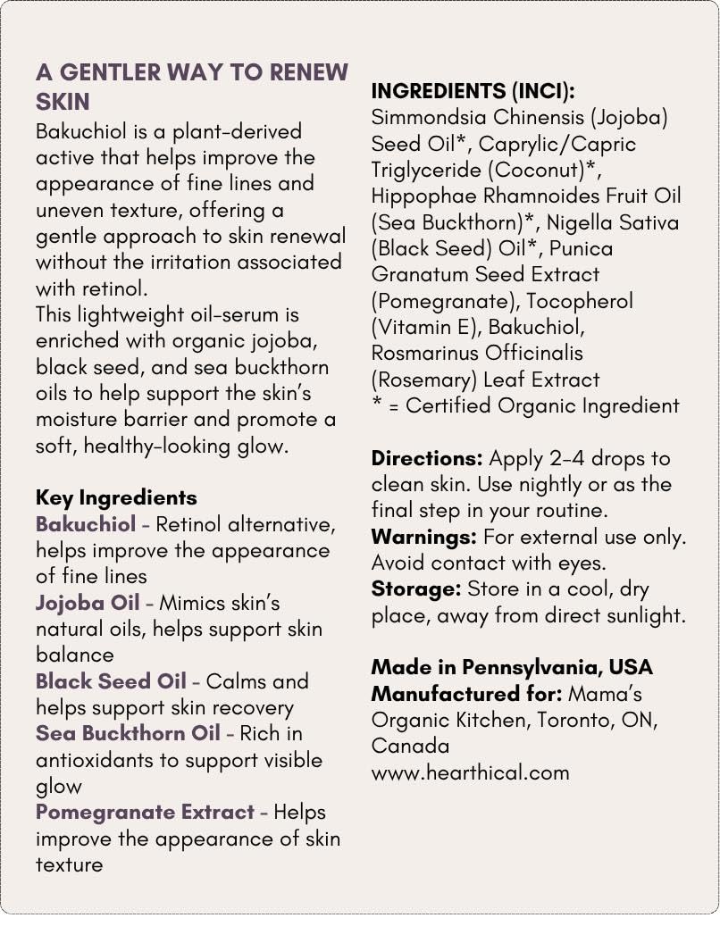 Organic Bakuchiol Serum For Face With Sea Buckthorn 1oz A515340