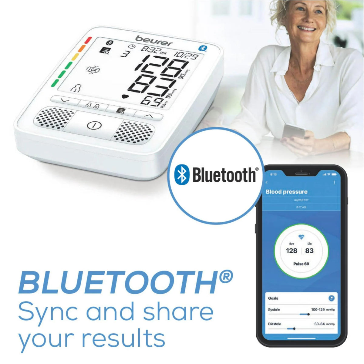 Upper Arm Blood Pressure Monitor with Bluetooth and Talking Function P803