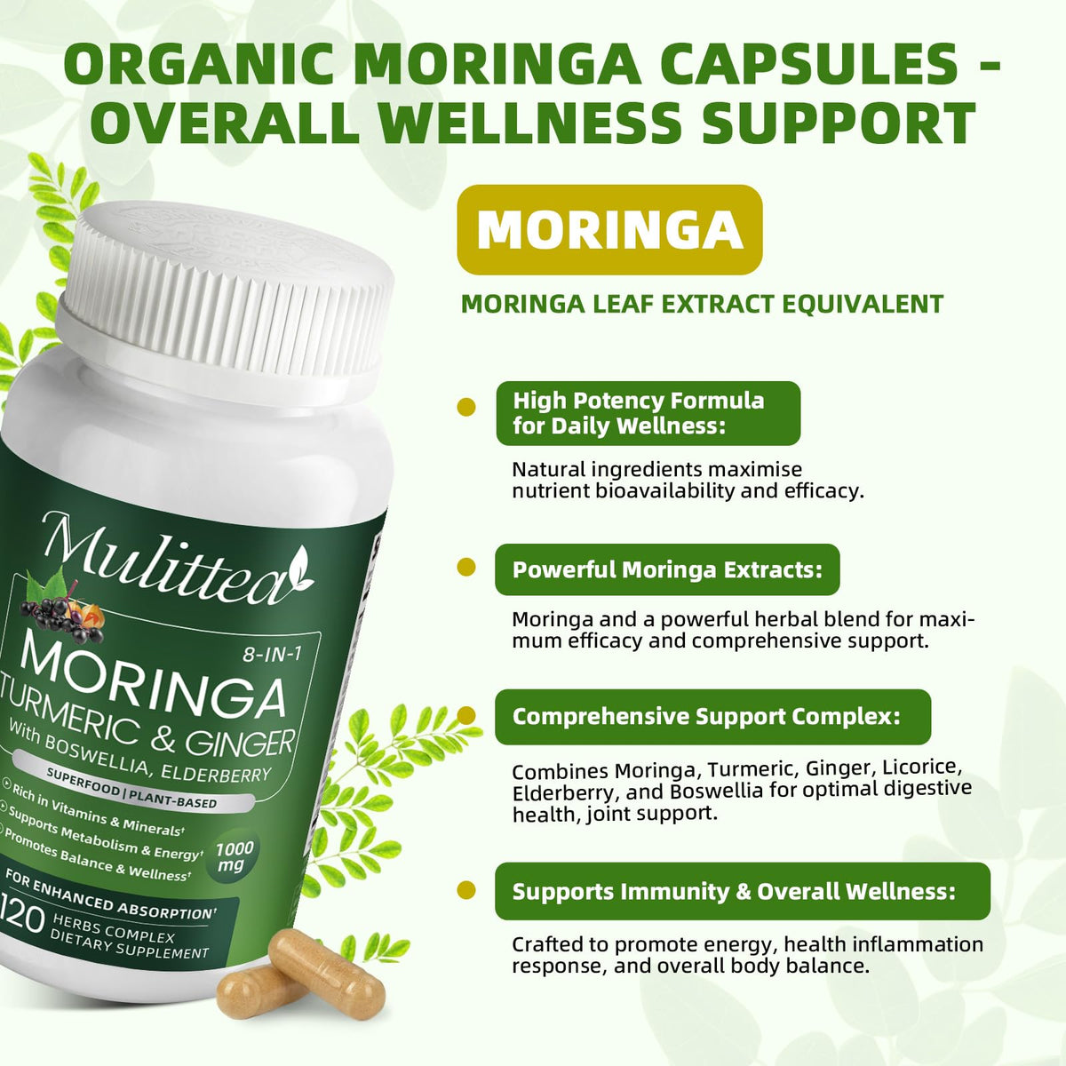 Moringa Capsules 1000mg with Ashwagandha & Turmeric Q278382