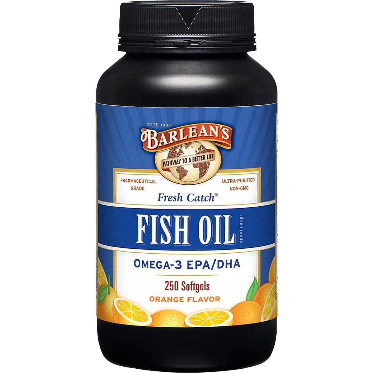 Omega 3 Fish Oil 600mg EPA & DHA Softgels Orange 250 Count E240