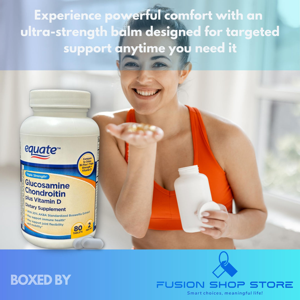 Triple Strength Glucosamine Chondroitin Vitamin D Tablets 80ct X81761