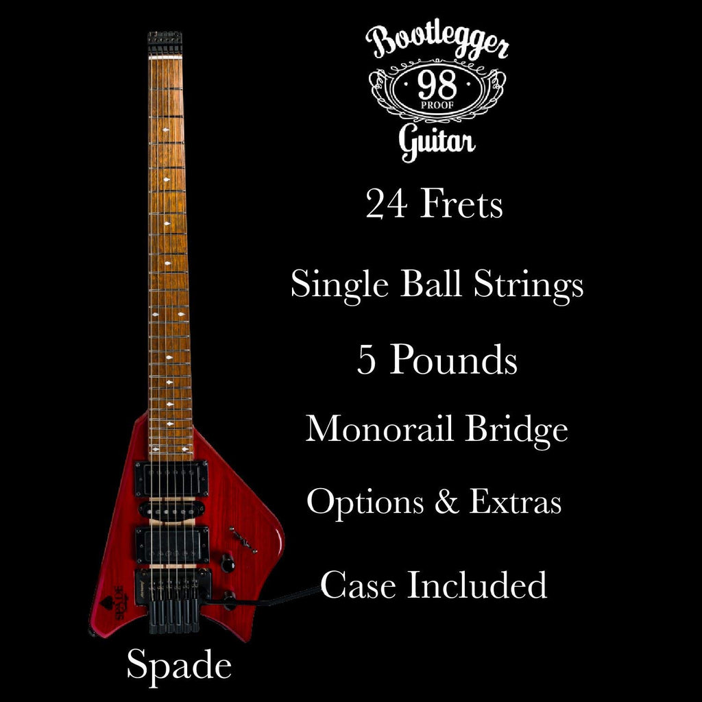 Headless Electric Travel Guitar with Hard Case I2380