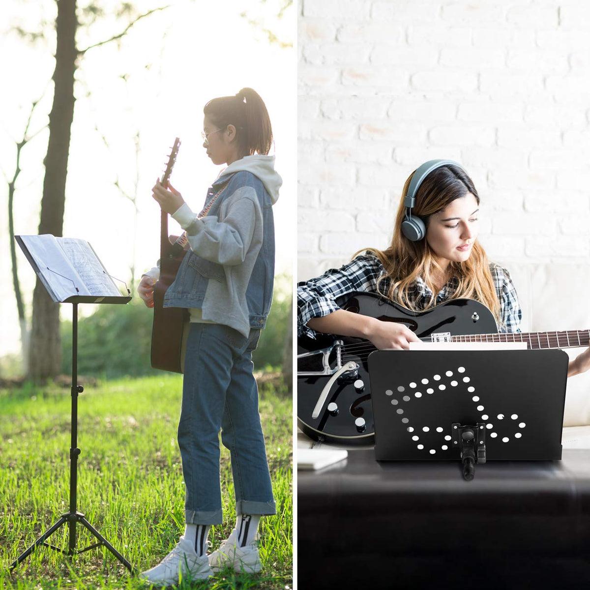 Adjustable Metal Sheet Music Stand with Carry Bag U59734