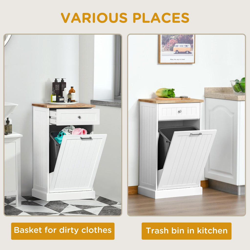 White Double Tilt-Out Trash & Recycling Cabinet W67228