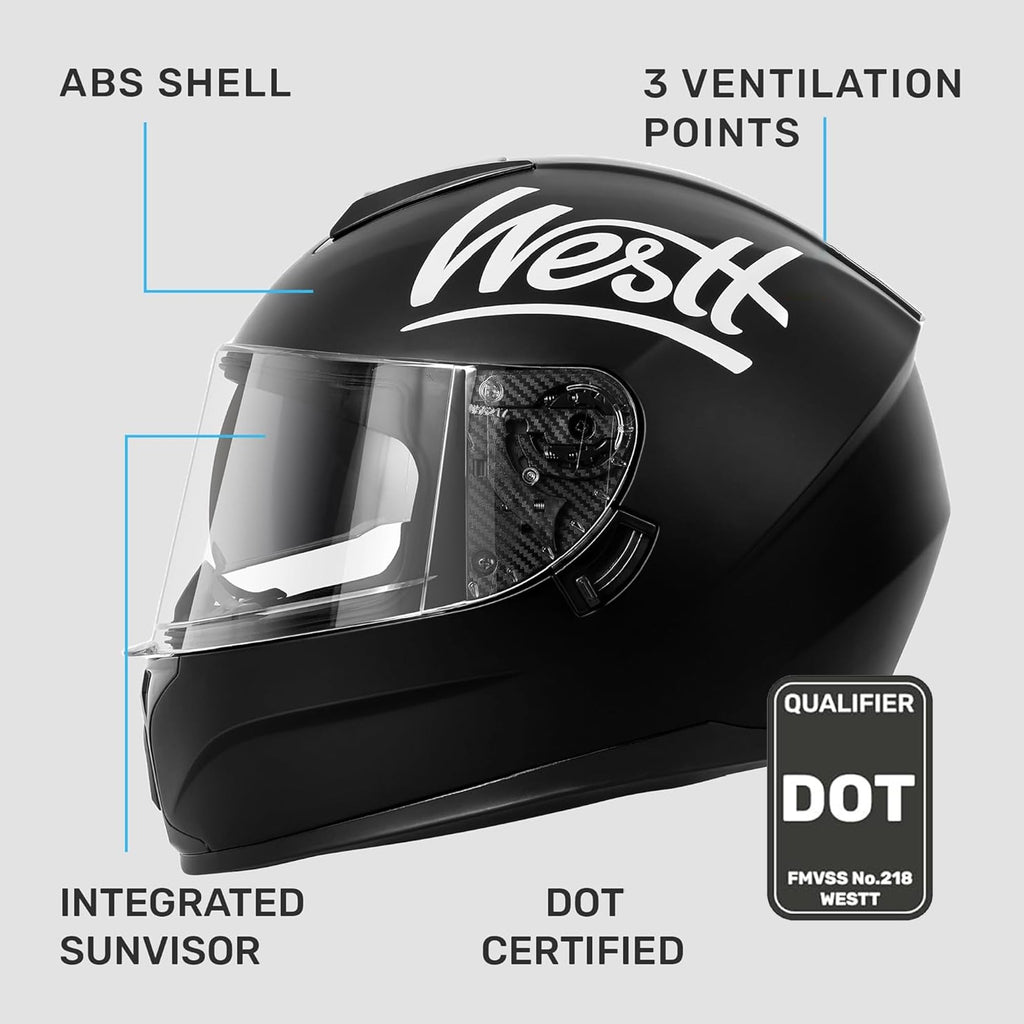 Full Face Motorcycle Helmets Dual Visor DOT Approved G383