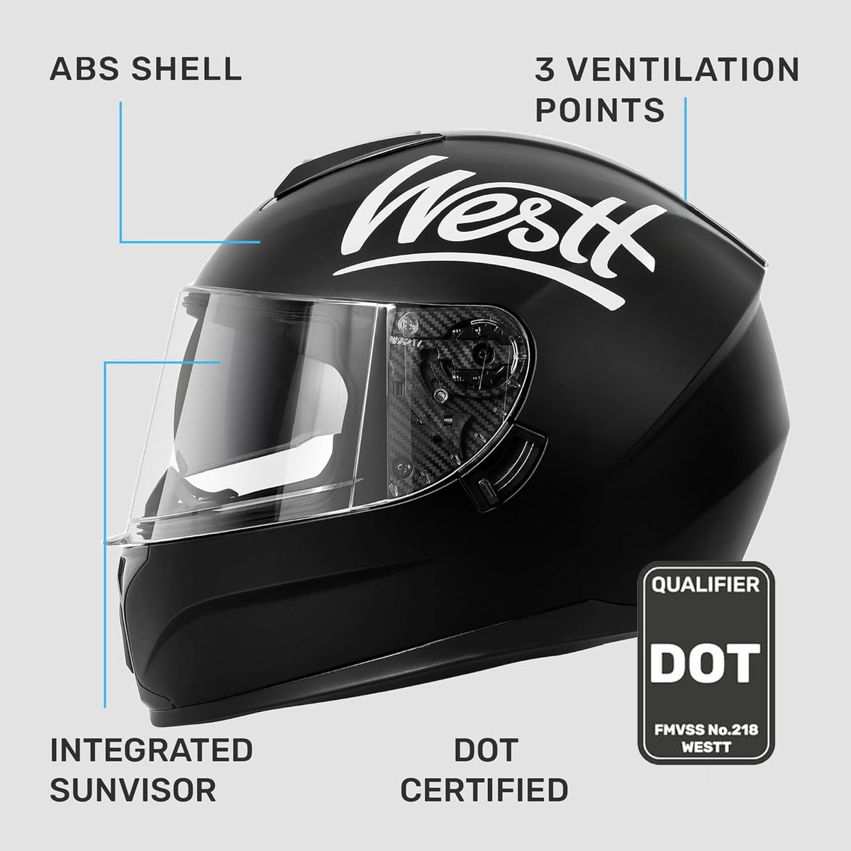 Full Face Motorcycle Helmets Dual Visor DOT Approved G383