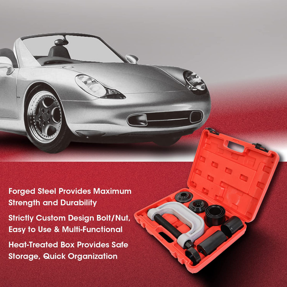 Ball Joint Press and U Joint Removal Kit, 10 PCS with Storage Case T763